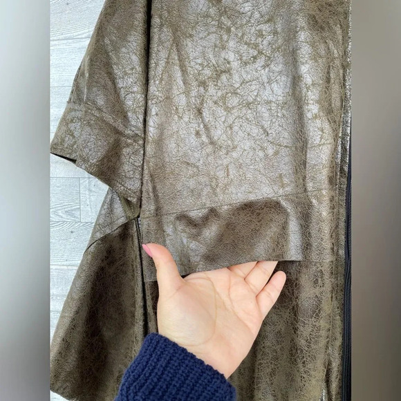 PLANET By LAUREN G VEGAN LEATHER CUT OUT METALLIC JACKET LARGE /1 - Picture 8 of 16